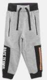 Lazy Shark Grey Melange Solid Joggers Boys