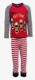 Lazy Shark Red Printed Night Suit Boys