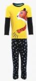 Lazy Shark Yellow Printed Night Suit Boys