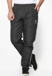 Le Bison Solid Grey Track Pant Men