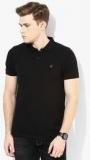 Lee Black Solid Polo T Shirt Men