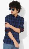 Lee Blue Checked Slim Fit Casual Shirt Men