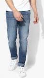 Lee Blue Low Bruce Slim Fit Low Rise Clean Look Jeans Men