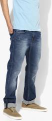 Lee Blue Slim Fit Mid Rise Low Distress Jeans men