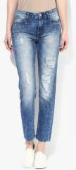 Lee Blue Washed Mid Rise Regular Jeans women