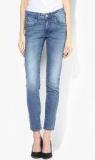 Lee Blue Washed Mid Rise Slim Jeans Women