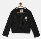 Lee Cooper Black Solid Tailored Jacket Girls