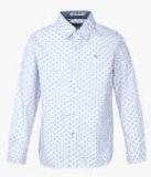 Lee Cooper Blue Printed Regular Fit Casual Shirt Boys