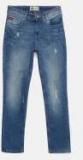 Lee Cooper Blue Slim Fit Mid Rise Low Distress Stretchable Jeans Boys