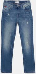 Lee Cooper Blue Slim Fit Mid Rise Low Distress Stretchable Jeans boys