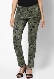 Lee Cooper Green Solid Jeans Women