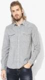 Lee Cooper Grey Solid Slim Fit Casual Shirt Men