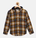 Lee Cooper Mustard Yellow & Black Checked Casual Shirt Boys