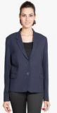 Lee Marc Navy Blue Solid Summer Jacket women