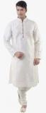 Lee Marc White Solid Kurta Pyjama Men