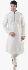 Lee Marc White Solid Kurta Pyjama men