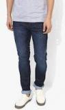 Lee Navy Blue Washed Mid Rise Slim Fit Jeans Men