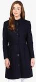 Lelegantae Navy Blue Solid Winter Jacket women