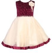 Lemonmint Maroon Party Frock Girls