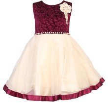 Lemonmint Maroon Party Frock girls