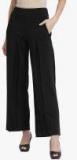 Leo Sansini Black Comfort Regular Fit Solid Parallel Trouser Women