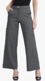 Leo Sansini Grey Solid Regular Fit Parallel Trouser Women