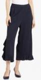 Leo Sansini Navy Blue Solid Regular Fit Palazzo Women