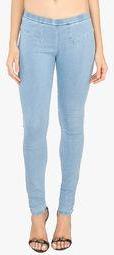 Lesley Light Blue Solid Jegging Women