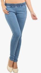 Lesley Light Blue Solid Jeggings women