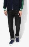 Levis Black Washed Mid Rise Regular Fit Jeans Men