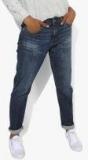 Levis Blue Boyfriend Fit Mid Rise Clean Look Jeans Women