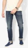 Levis Blue Slim Fit Mid Rise Mildly Distressed Jeans Men