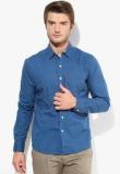 Levis Blue Solid Regular Fit Casual Shirt Men