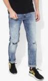 Levis Blue Washed Mid Rise Slim Fit Jeans Men