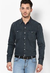 Levis Dark Grey Casual Shirt Men