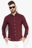 Levis Maroon Solid Slim Fit Casual Shirt men