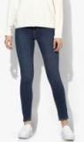 Levis Navy Blue Skinny Fit Mid Rise Clean Look Jeans Women