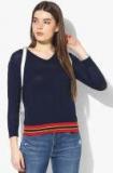 Levis Navy Blue Solid Pullover Women