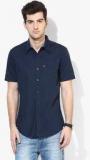 Levis Navy Blue Solid Regular Fit Casual Shirt Men