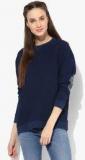 Levis Navy Blue Solid Sweatshirt Women