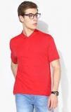 Levis Red Solid Polo Collar T Shirt Men