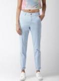 Levis Turquoise Blue Solid Slim Fit Trouser Women