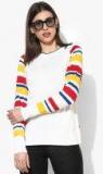 Levis White Striped Sweater Women