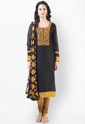 Libas Black Printed Salwar Kameez Dupatta women