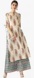 Libas Cream Printed Palazzo Kurta Set women