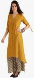 Libas Mustard Yellow Solid Palazzo Kurta Set women