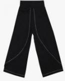 Lil Orchids Black Solid Trouser Girls