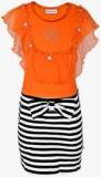 Lil Orchids Orange Dress Girls