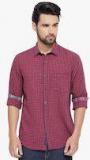 Linen Club CAVALLO Pink Checked Regular Fit Casual Shirt Men