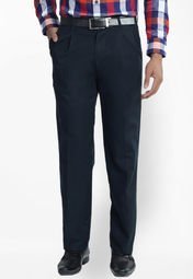 Live In Solid Navy Blue Formal Trouser Men